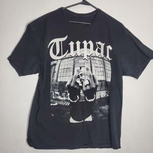 Tupac T Shirt Women X large Black Graphic Print Short Sleeve Crew Neck Cotton